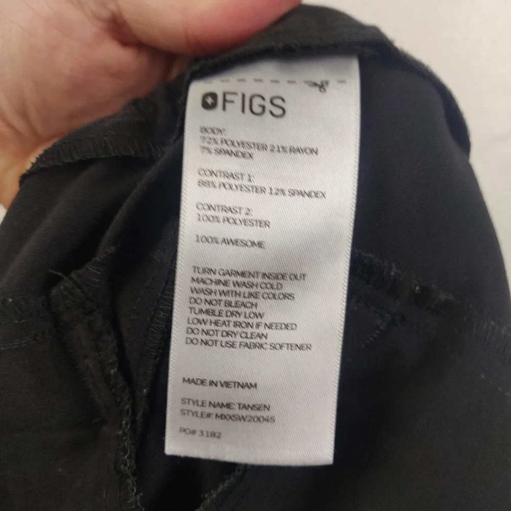 FIGS Tansen Jogger Pants Mens XL Black Elastic Waist Drawstring Scrub Athleisure
